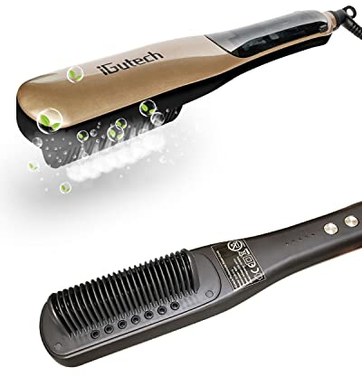 iGutech Dampfglätteisen,Dampf Haarglättbürste mit 3 Temperatureinstellungen, Glättbürste für professionelles Haarstyling