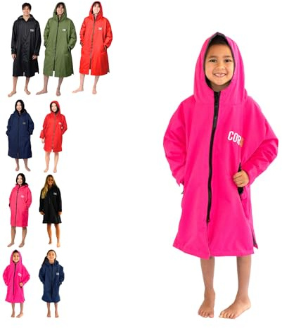 COR Surf Parka da nuoto per ragazzi e adulti, giacca da nuoto impermeabile con cerniere YKK di alta qualità e fodera morbida per asciugamani
