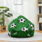 FANSU Sitzsack Waschbar - Sitzsäcke für Kinder & Erwachsene, Indoor/Outdoor Textil mit Reißverschluss (100x120cm, Gras-Fußball)