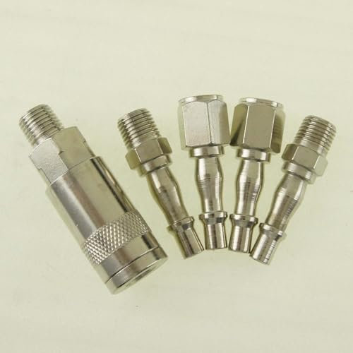 ORAZIO 5PCs 1/4 BSP Air Line Compressor Hose Quick Coupler Connector Couplings Male and Female Fittings Garage Tools 23022011