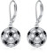 YFN Fußball-Ohrringe für Damen, Sterlingsilber, Kugel-Ohrringe, Mutter-Vatertagsgeschenke, hypoallergen, Sterling Silber, Zirkonia