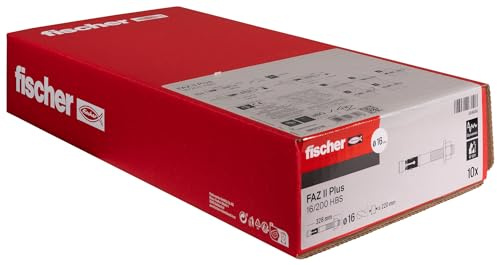 fischer Ancrage de boulons avec disque de construction en bois FAZ II Plus 16/200, ancrage pour charges lourdes, durée de vie de plus de 120 ans, homologation sismique et ETA - Montage sans nettoyage