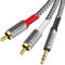 SUCESO Cable Jack 3,5mm a 2 RCA Cable de Audio 2RCA a Jack 3.5mm Macho Cable Cinch de Conector Minijack Audio Estéreo Cable para HiFi Sonido PC Amplificador Altavoz Móvil Tablet iPod TV DVD y Más - 2M