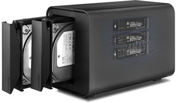 TERRAMASTER D5 Hybrid HDD NVMe Enclosure - USB 3.2 Gen 2 10Gbps Type C 5Bay USB Storage Supports RAID 0/1/Single/JBOD Exclusive 2+3 RAID Hybrid Disk Array (Diskless)