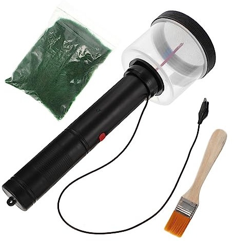 SHINEOFI Portable Electrostatic Flocking Machine for Diy Model Railways and Terrain Modeling Static Grass Applicator Kit Anti-skid Handle for Miniature Scene Crafting