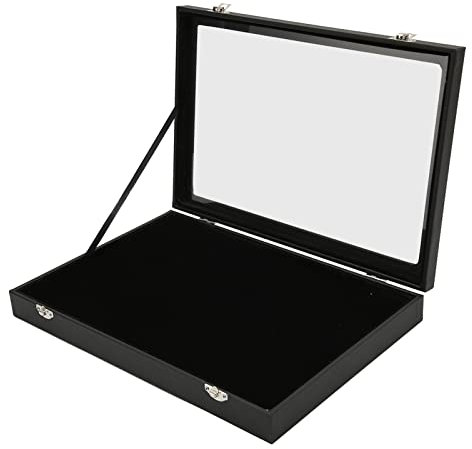 EIMSOAH Vitrine D'épingles de Grande capacité, Boîte de Rangement élégante pour Collection D'épingles avec Verre Anti-poussière pour Collectionneurs de Broches et de (Cuir PU, 35x24x5cm