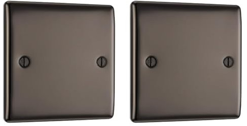 BG Electrical NBN94 Single Blank Plate, Black Nickel (Pack of 2)
