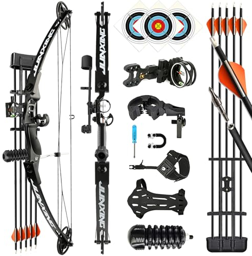 ZSHJGJR Compoundbogen Set für Anfänger Erwachsene 30-40 lbs Pfeil und Bogen Set mit Zubehör Rechtshand