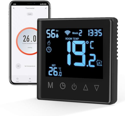 CNBINGO Smart Thermostat Unterputz Boiler WLAN Heizungsthermostat Raumthermostat WLAN Digital Raumthermostat Kompatibel mit Alexa Echo, Google Assistant
