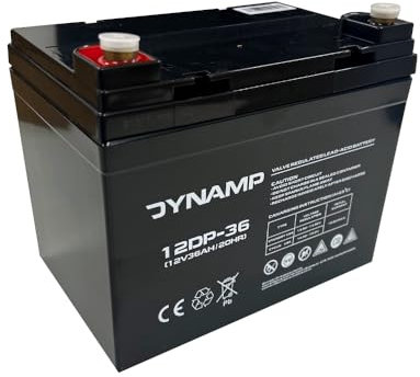 Dynamp 12DP-36 Deep Cycle AGM Battery, 12V 36Ah, 11kg, Maintenance-Free