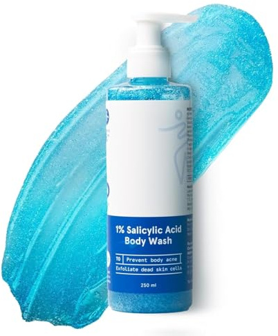 CROW 1% Salicylic Acid Exfoliating Body Wash Shower Gel 250ml | Prevents Body Acne, Bumpy skin & Deep cleanses | Suitable for All Skin Types.