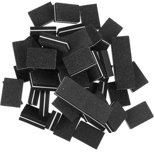 SILENRADAWN de Bloque Pulidor de Uñas Diseño de Doble Cara 50 Piezas de Esponja Negro Portátil para Manicura y Pedicura en Salón