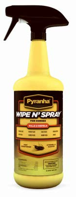 Pyranha 17210585 Horse Wipe 'N Spray Fly Repellant, 1-Qt. - Quantity 12