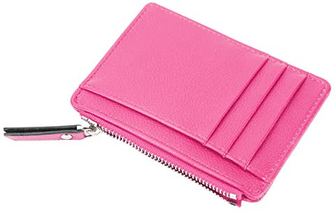 Crewell donne uomini Lady portafogli portamonete con cerniera PU piccolo mini morbido sottile per soldi della Rosered