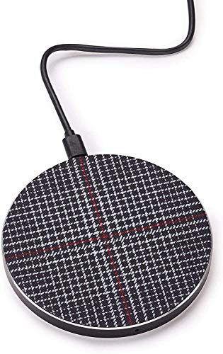 Volkswagen 5HV087625 Induktionsladegerät mit Stoff-Bezug in GTI-Karo-Optik, Qi-Standard