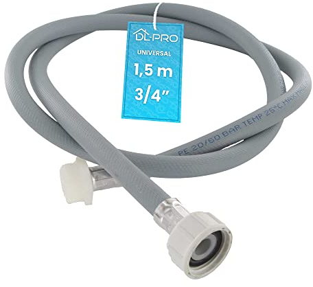 DL-pro 1,5m Zulaufschlauch Verlängerung für Waschmaschine und Spülmaschine - UNIVERSELL - [ROBUST & DICHT] - Für alle gängigen Modelle - Waschmaschinenschlauch Verlängerung - Größe wählen