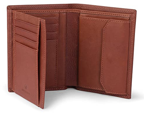 DONBOLSO Vienna Large Leather Wallet for Men with RFID Protection, Nappa Brown, Vintage
