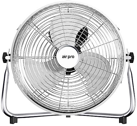 Air Pro 14 Floor Fan - Powerful Air Cooling Fan High Velocity Circulating Fan with 3 Speed Setting & Adjustable Tilt Indoor Home, Office, Gym Fan Portable Electric Fan Metal Fan With 1.6m Long Cable