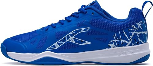 Hundred Blade Mens Badminton Sports Shoes(Non Marking) | Blue-White | 10US/9UK/43EU | for Squashr Table-Tennis,Volleyball,Basketball & Indoor Sports | Lightweight & Durable | Paddle Pickle