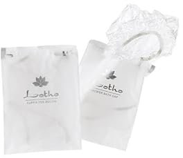 Cuffia Doccia monouso in flow pack confezione da 25 pezzi monouso sigillata singolrmente trasparente Lotho adatto Linea Cortesia Hotel B&B set viaggio Palestre Spa
