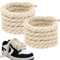 JOOTUEPO 1 Par Cordones Gordos para Air Force 1, Cordón Cuerda Anchos Gruesa Grandes de Zapatos para AF1 Zapatillas, Big Rope Laces Torcidos de Algodón