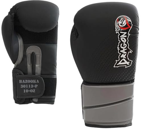 Bazooka Boxhandschuhe Muay Thai Kickboxen Sparring, Männer Damen, Boxsack Punchinghandschuhe, Kickboxhandschuhe MMA Kampfsport Training Schwarz Adult 8 10 12 14 16oz Muay Thai Boxing Gloves (12 Oz)