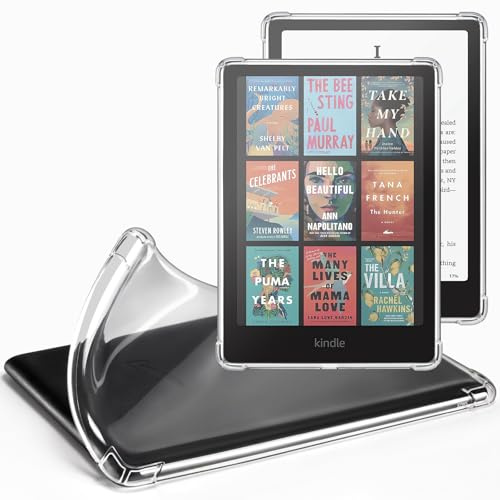 CoBak Case for 7 Amazon Kindle Paperwhite 2024 and Kindle Colorsoft Signature Edition - Transparent TPU and Corner protection Cover for Paperwhite 12th Generation, Clear