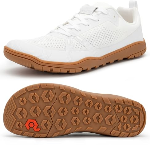 Pulltop Barefoot Trail Running Shoes for Womens - Wide Toe Box | Zero Drop Sole | Minimalist Crossfit Training Shoes White Size 7.5