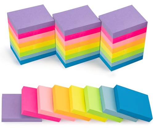OWLKELA 1800 Blatt Haftnotizen, 38 * 51mm Klebezettel Klein, Sticky Notes Set, Haftnotizzettel, Selbstklebende Notizzettel Bunt zum Markieren und Hervorheben von Seiten, Repositionierbar (8 Farben)