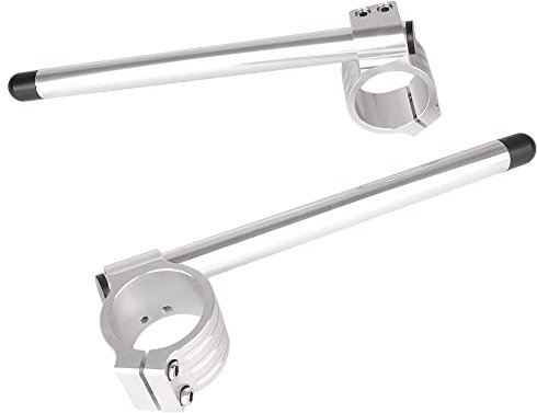 Bacar 33MM Motorrad-Stummellenker, auswechselbar, 7/8 Zoll, verstellbarer Stummellenker für Motorrad, Universal, Silbe