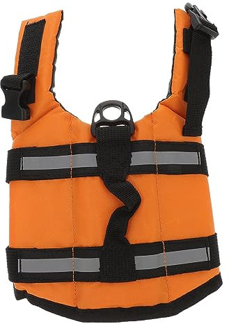 VANZACK Rettungsweste für Hunde XXS Atmungsaktiv und Schwimmfähig mit Haltegriff und D-Ring Reflektierend Schnellverschluss Orange