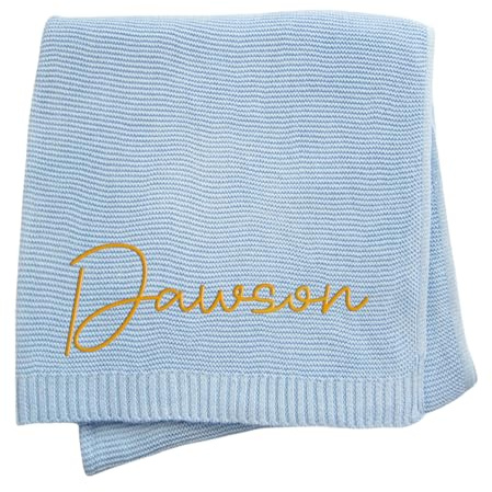 Coperta Neonato Personalizzata, Copertina Neonato Cotone Estiva Personalizzata con Nome - Regalo Personalizzato per Bambini e Bambine, Ideale Coperta per Baby Shower, Seggiolino Auto, 75x100 cm