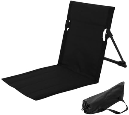 Strandmatta vikbar med justerbart ryggstöd, liggmatta vikbar med förvaringsväska, solstol, trädgårdsstol, solmatta, solmatta, liggmatta för trädgård, camping, picknick, resor, semester, 37 x 39 x 42