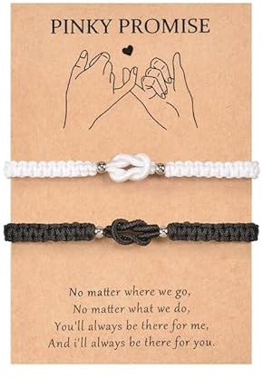 Vauki Bracelet pour partenaire, Kabbale, bracelet porte-bonheur en corde tricotée à la main, cadeau pour ami, petite amie, bracelet de couple, bijoux cadeau pour anniversaire, Noël