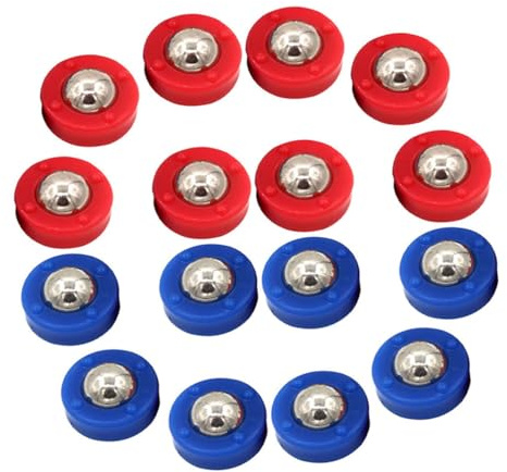 GLEAVI Juego de 20 Discos de Repuesto para Shuffleboard de Mesa Rodillos Mini para Shuffleboard y Curling Accesorios Colores Azul y Rojo para Juegos de Mesa