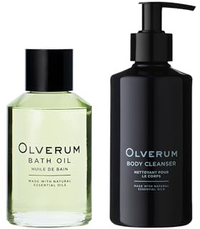 Olverum Bath Oil & Body Wash Bundle - Luxury Muscle Soothing 125ml, 250ml