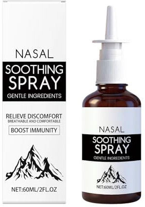Nasalrengöringsdimma – 60 ml lugnande andningskomfort – näsrengöring vätskespray, för vuxna kvinnor män seniorer kör resor studerar camping pendling
