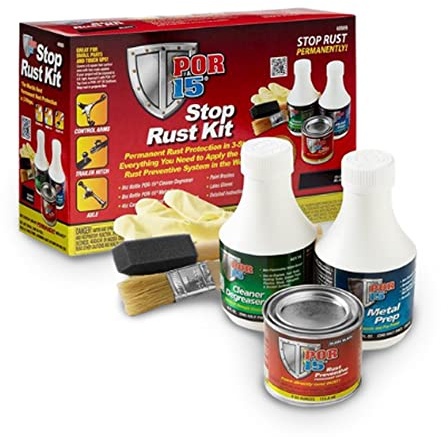 POR-15 Stop Rust Kit, Non-Porous Coating Seals and Protects Metal from Rust and Corrosion, Gloss Black