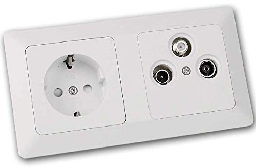 MILOS Kombi Steckdose + SAT-Dose, weiß matt, UP