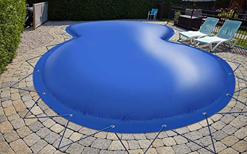 ANKO PLANEN Cubierta de Piscina Hinchable con Forma de Ocho para el Invierno – de Lona de PVC 680 g/m² (1360 g/m²) – Cubierta de Invierno Resistente (Antracita RAL7016, 7,70m x 5,00m)