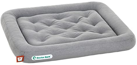 Doctor Bark Hundekissen - orthopädisches Hundebett, 95°C waschbar, hygienisch, robust & bequem (S - 60x55 cm, Hellgrau)