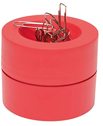MAUL Klammernspender MAULpro Eco | nachhaltiger Schreibtisch Organizer zur Aufbewahrung von Büroklammern | Ordnungshelfer für das Büro und Arbeitsplatz | inklusive 15 Klammern | Rot