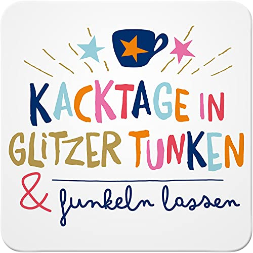 H:)PPY life 47440 Untersetzer Funkeln Lassen, Kork, 9,5 cm x 9,5 cm, Mehrfarbig