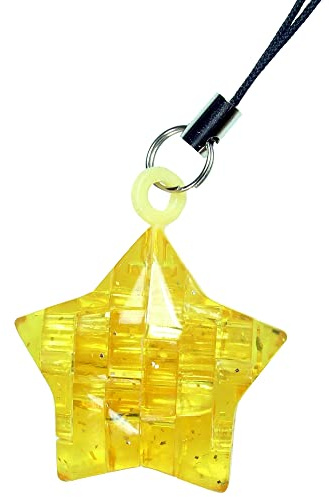 HCM Kinzel 59196-3D Crystal Puzzle 3D Mini Star Puzzle for Adults and Children 14 Pieces Yellow Transparent from 14 Years