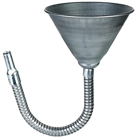 Metall Einfülltrichter öl Diesel Kfz Öltrichter, Einfülltrichter mit Abnehmbarem Schlauch & Sieb, Flexibler Metall Trichter für den Ölwechsel | Trichter Set für KFZ, Auto, Werkstatt & Haushalt