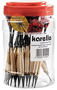 Karella Softdarts Burk 24 st. | Mässingsfat | 2BA-gänga | 4 attraktiva motiv | 18 g