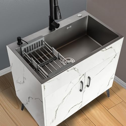 Spülenschrank mit Spüle und Armatur,Küchenspüle mit Unterschrank,Waschbecken Senke Ausgussbecken Spülenunterschrank,Outdoor 1 Becken Spültisch Schrank,Set Spülschrank Komplettspüle Spülbecken ( Color