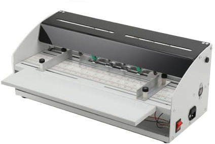 Lfhelper Rillmaschine 460 mm Papier Falzmaschine, Elektrischer Nutmaschine Papier Creasing Maschine Einstellbare Bürobedarf und Schreibwaren mit Rundpresstechnik für Dateien Karten Papier 220V 18 Zoll