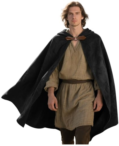 keland Renaissance cape med huva sammet huvkappa halloween medeltida hobbit kappa med huva