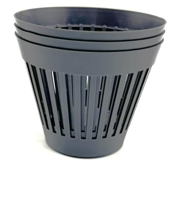 Lot de 3 Cache-Pots de Fleurs de 13 cm avec Fentes - Gris - pour Plantes d'intérieur - Pot à orchidée - Pot de Fleurs décoratif